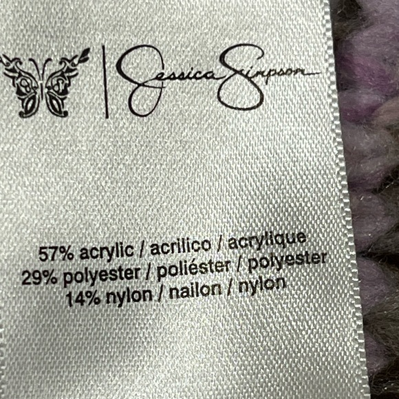 JESSICA SIMPSON Aamina Purple Knit Cardigan with Fringe, PLUS SIZE 2X - Picture 9 of 11